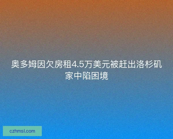 奥多姆因欠房租4.5万美元被赶出洛杉矶家中陷困境